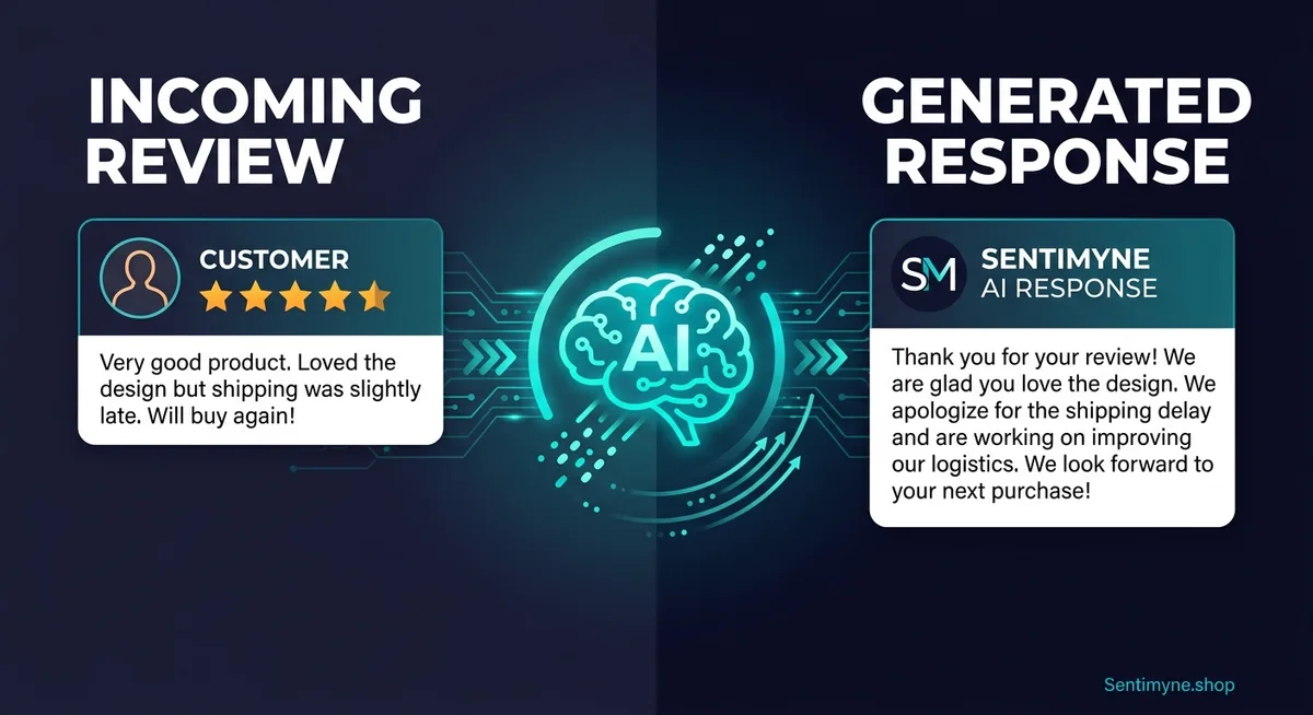 AI review response generator showing automated reply workflow