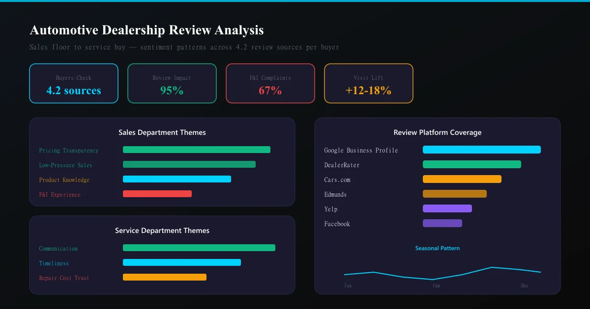 Automotive dealership review analysis dashboard