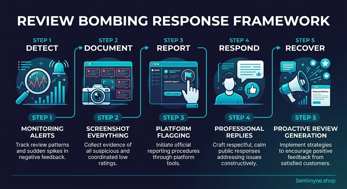 Review bombing response framework