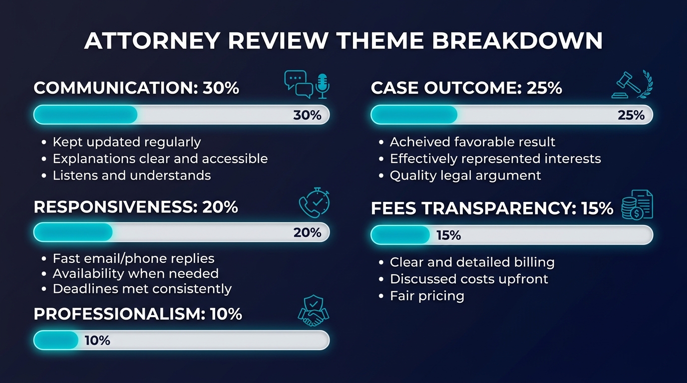 Legal review themes by practice area